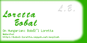loretta bobal business card